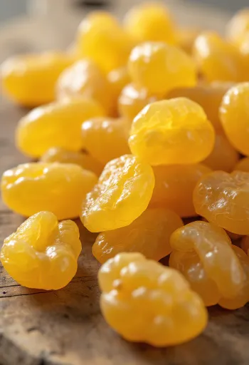 Zlate rozine v skledi, s svežim zelenim grozdjem, mandlji in medom