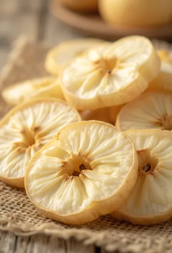 Rezine suhih jabolk v skledi, s svežim jabolkom, cimetom in medom