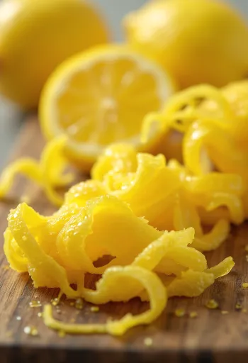 Sveže naribana limonina lupinica in trakovi v skledi, z limono in medom