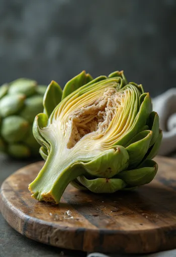 Sveža artičoka, notranje srce, potrebno za pripravo, in podrobnosti listov