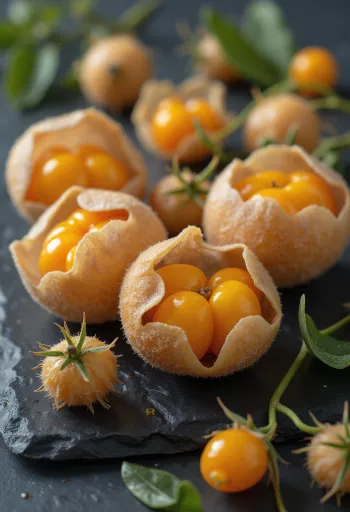 Andska jagoda (Physalis), živo oranžna barva in papirnato ohišje
