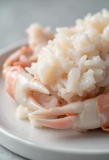 Svež morski rak na leseni deski z limono, česnom in začimbami