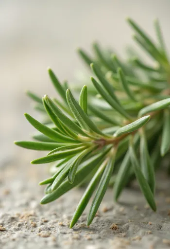 Sušeni lističi rožmarina in mlet rožmarin na leseni površini