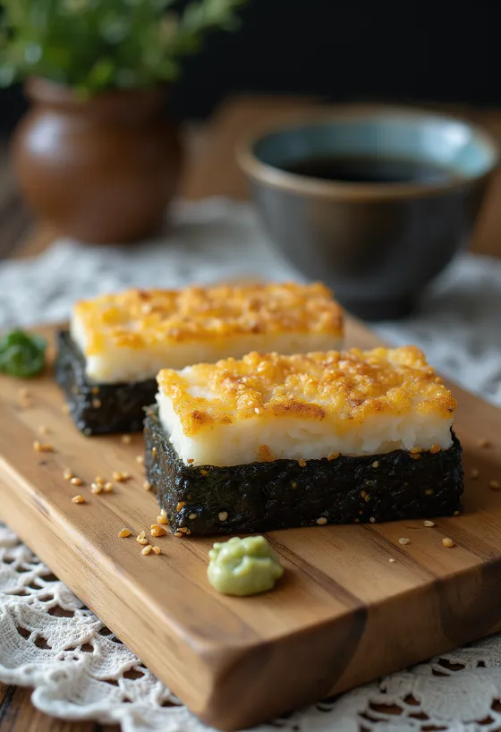Oshizushi s tofujem, sezamovimi semeni in svežo zelenjavo