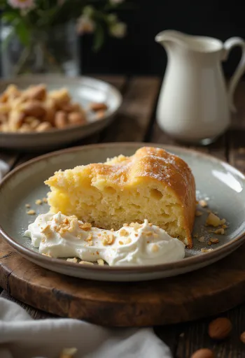 Marcipanova sanjska torta, postrežena