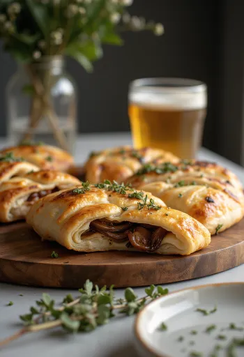 Calzone s pečeno čebulo sveže pečen