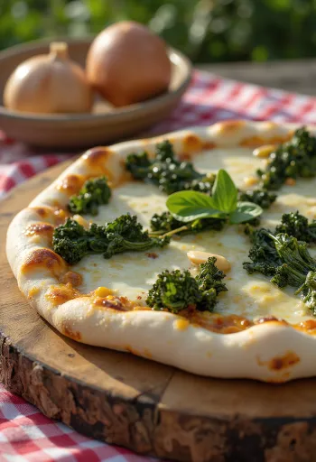 Pizza al Cavolo Nero s črnim ohrovtom in sirom