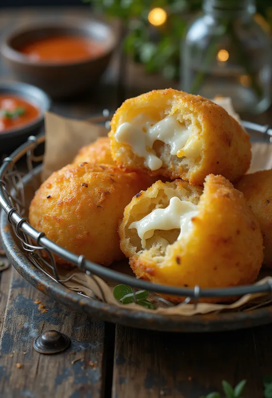 Coxinha brez mesa, postrežena s svežim koriandrom in v hrustljavi panadi.