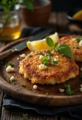 Milanesa z govedino, v hrustljavi panadi, postrežena s svežim peteršiljem