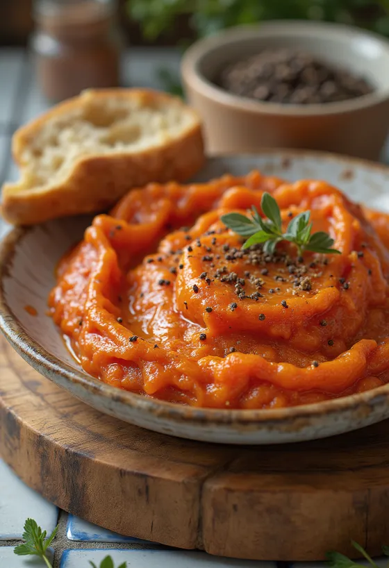 Sobrassada postrežena s kruhom in začimbami