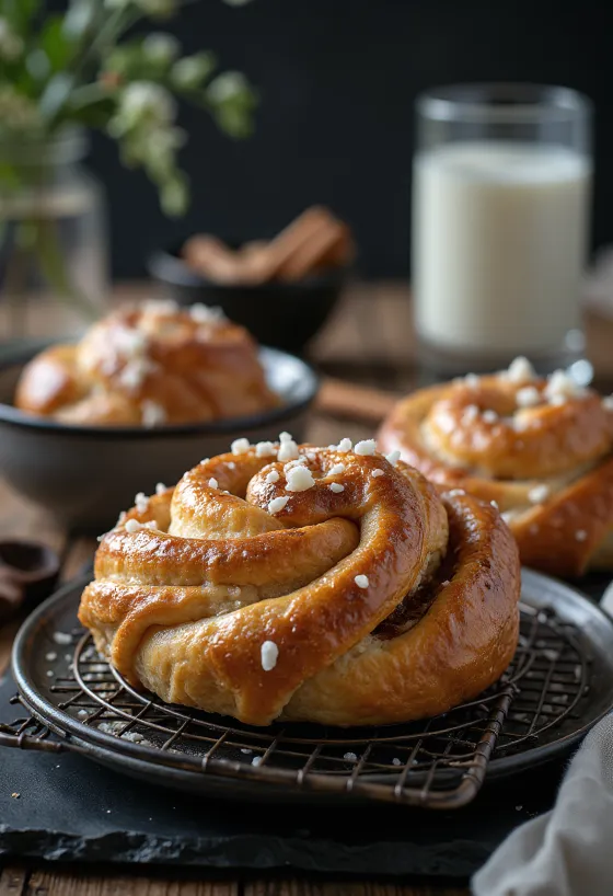 Kanelbulle klasična različica, sveže pečena