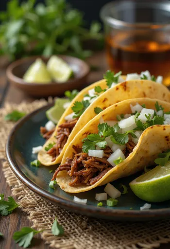 Pulled Beef Taco, mehka govedina v tortilji, s solato iz zelja in koriandrom