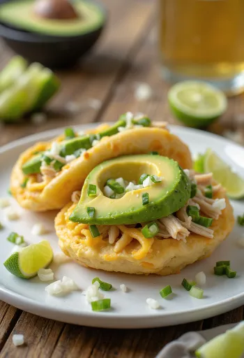 Arepa Reina Pepiada postrežena v korejskem slogu