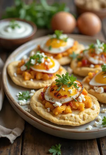 Mini pita prigrizki z mešanim nadevom: humus, piščanec, jajčevci, feta, zelenjava