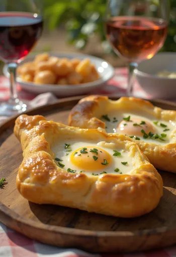Hačapuri z jajcem, sveže postrežen