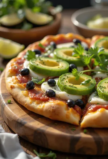 Pizza Mexicana z jalapeño papriko, črnim fižolom in avokadom