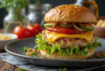 Puranji burger postrežen na krožniku