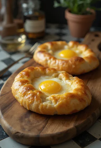 Sveže pečena gruzijska sirova pogača khachapuri