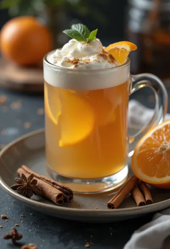 Punč cider postrežen v kozarcu