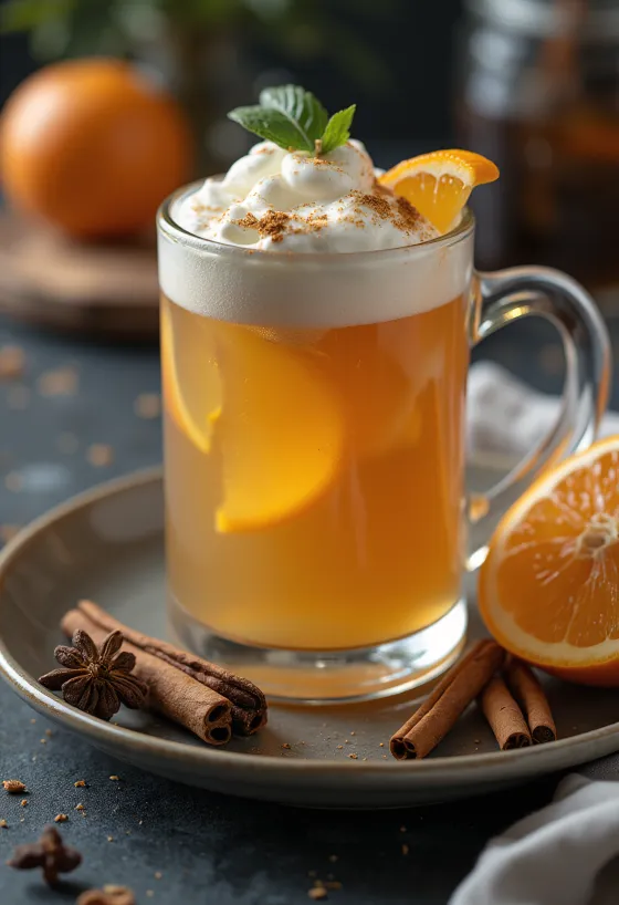 Punč cider postrežen v kozarcu