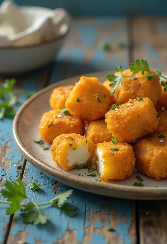 Pakora s paneerjem, hrustljava in začinjena postrežba