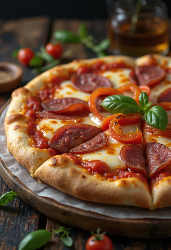 Pizza alla Campagnola s salamo in zelenjavo