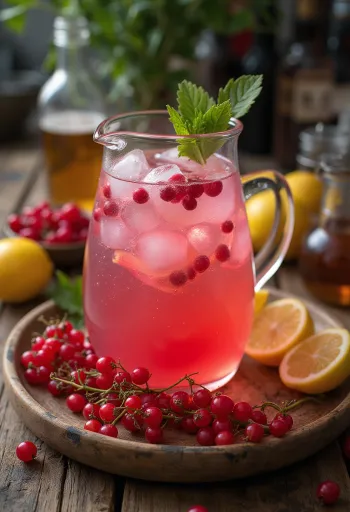 Ribezova limonada postrežena v kozarcu