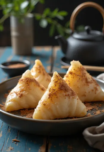 Yatsuhashi s cimetom, japonska sladica s kokosovo moko