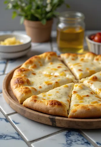 Pizza alla Crema s kremnim sirom in baziliko