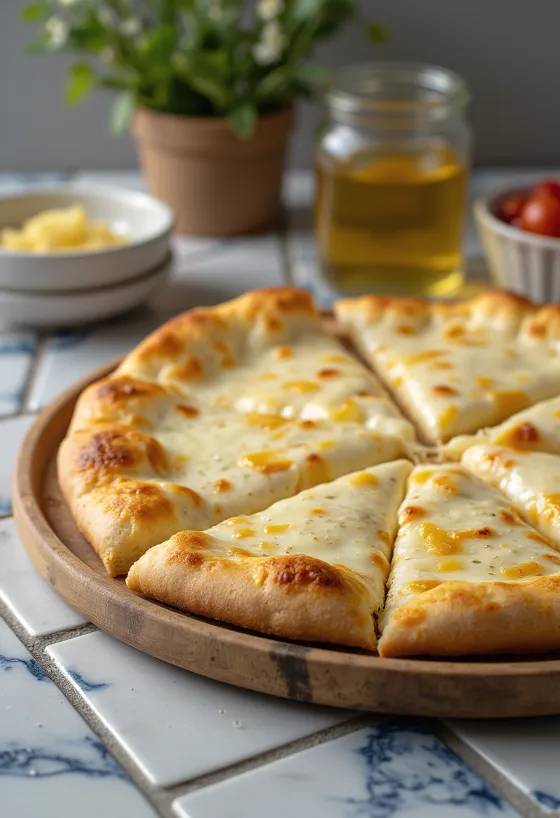Pizza alla Crema s kremnim sirom in baziliko