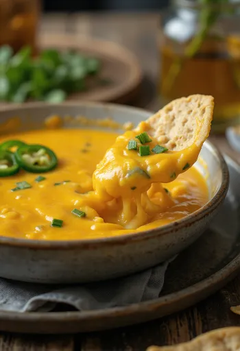 Sirova omaka z jalapeñosi postrežena