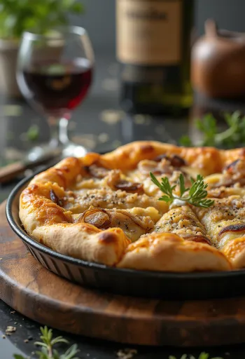 Pizza Sfincione s sicilijanskim debelim testom in sladko čebulo