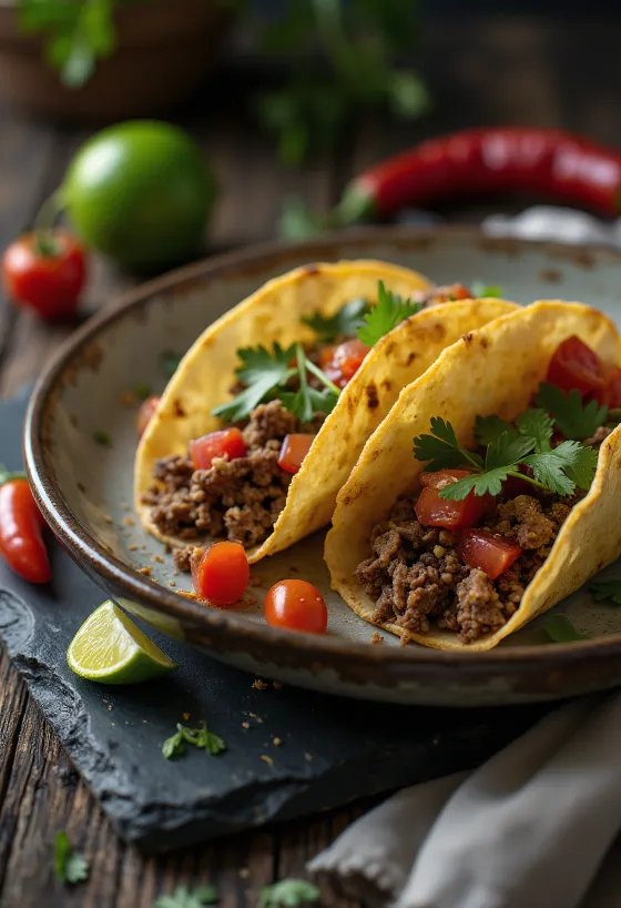 Tacos de Carne Molida postreženi