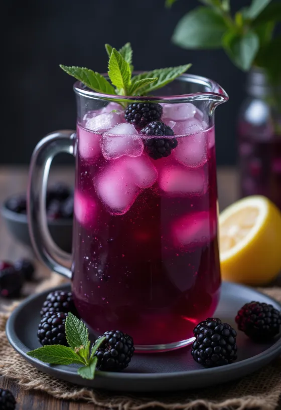 Robidova limonada, postrežena v kozarcu