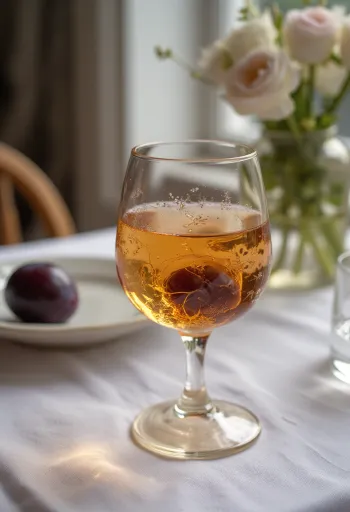Slivovka, postrežena v steklenici