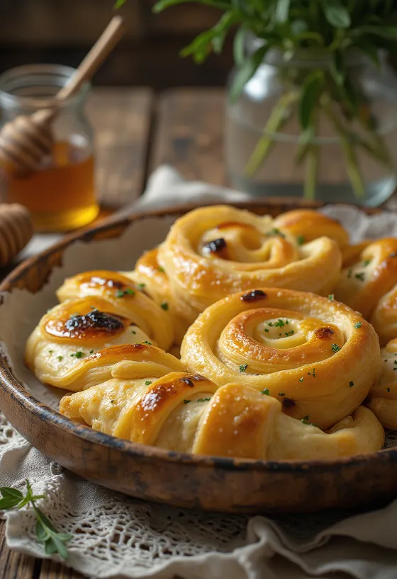 Postrežen burek s kozjim sirom in medom