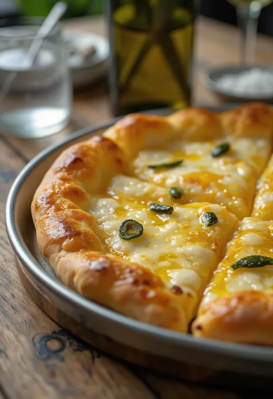 Pizza all’Olio z ekstra deviškim oljčnim oljem in svežimi zelišči