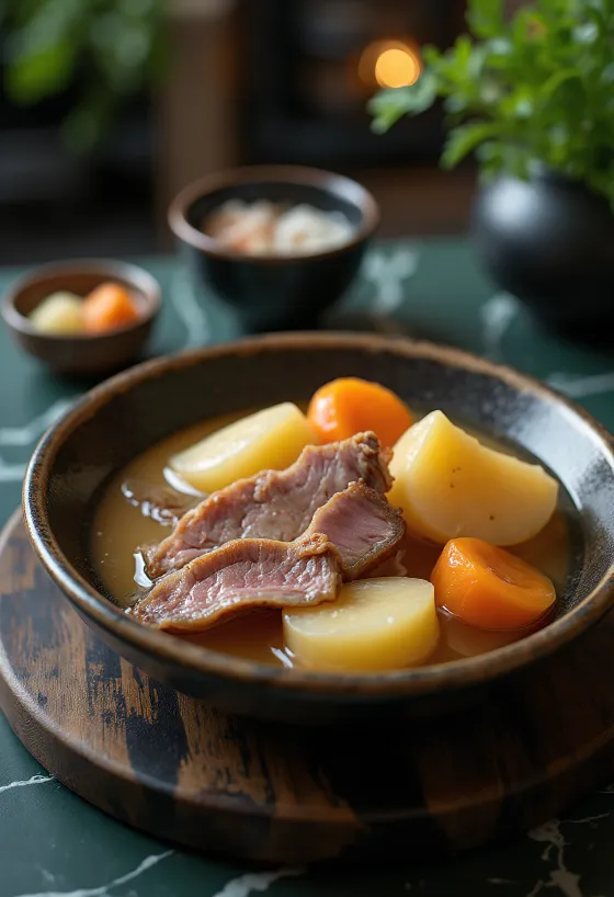 Japonska enolončnica niku jaga s korenjem in krompirjem
