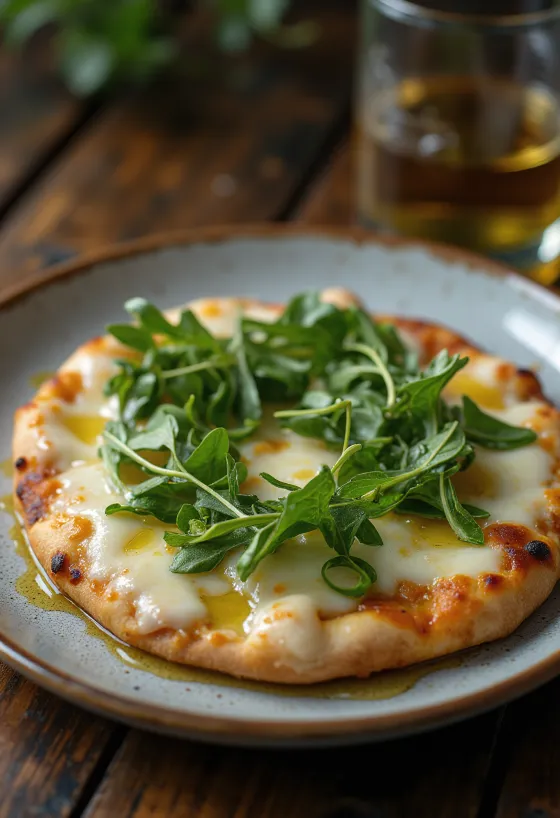 Pizza Bianca con Rucola z rukolo in sirom