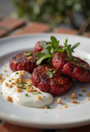 Rajma kebab, postrežen z zelenjavo in jogurtom