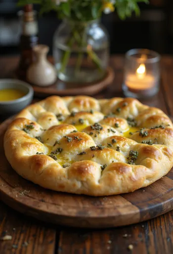 Postrežena keto mandljeva focaccia