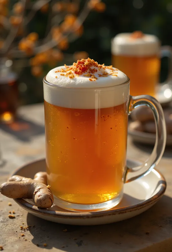 Pekoč začinjen jabolčni cider, postrežen v kozarcu