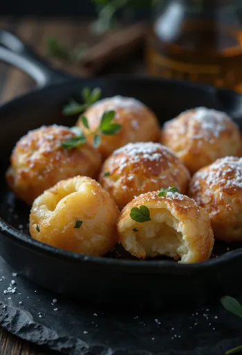 Brezglutenski Æbleskiver, zlato rjav, z mehko sredico in hrustljavo skorjico