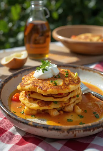 Cajun začinjene palačinke, postrežene