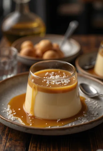 Panna cotta s slano karamelo v kozarcu