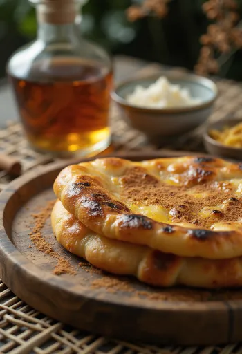 Sveže pečen naan s cimetom in rumom