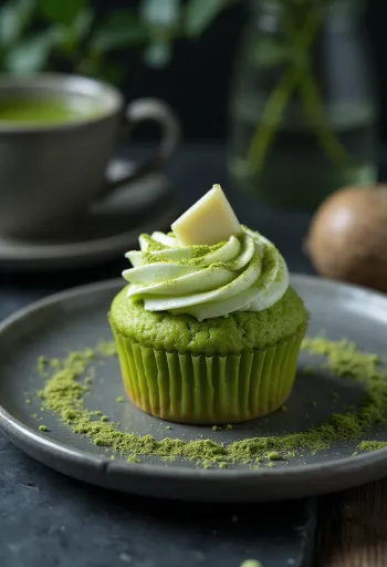 Matcha cupcake s kremo iz maskarponeja