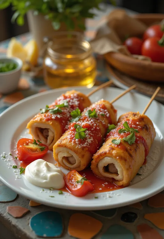 Beyti Kebab z mesom na žaru in paradižnikovo omako
