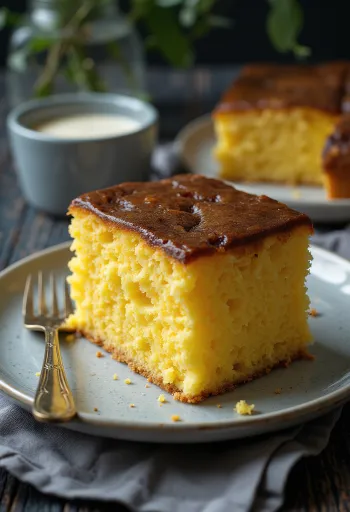 Kasutera kolač z okusom mikan pomaranče postrežen