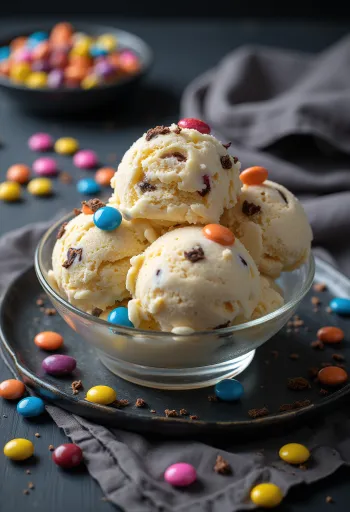 Smarties sladoled postrežen
